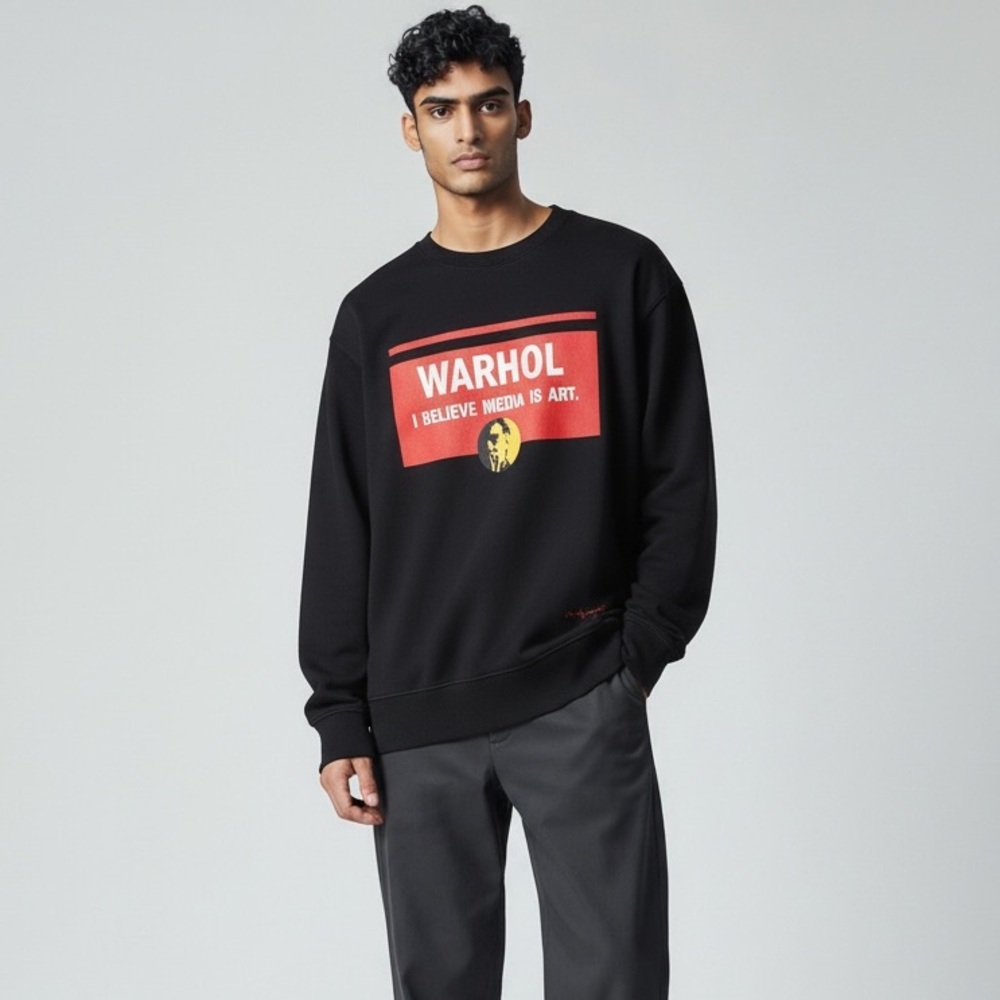 Andy Warhol SPRZ NY Uniqlo Men’s Small Black Crewneck Graphic‎ Sweatshirt